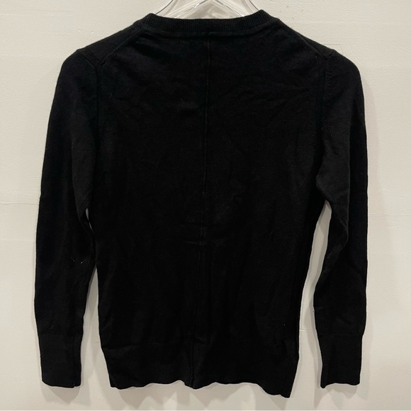 Banana Republic Italian New Way Merino Blend Black Crew Neck Sweater Pullover M - Picture 3 of 10